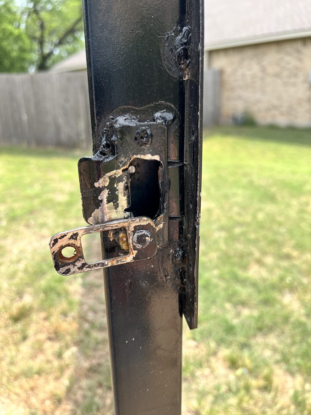 Gate latch — before