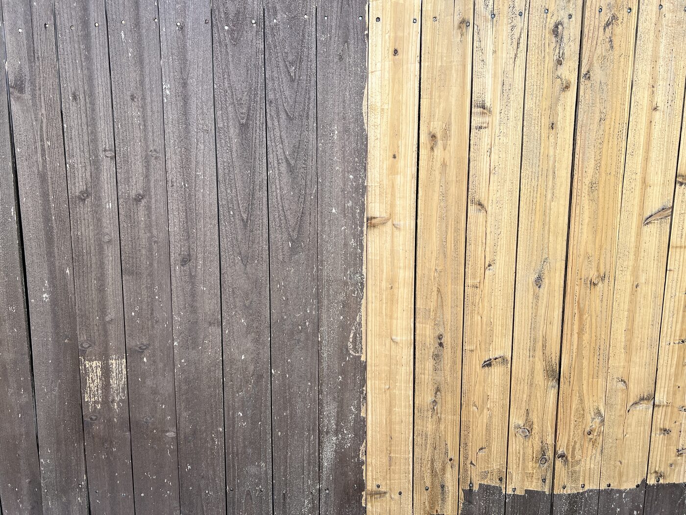 Fence hail damage — during repair
