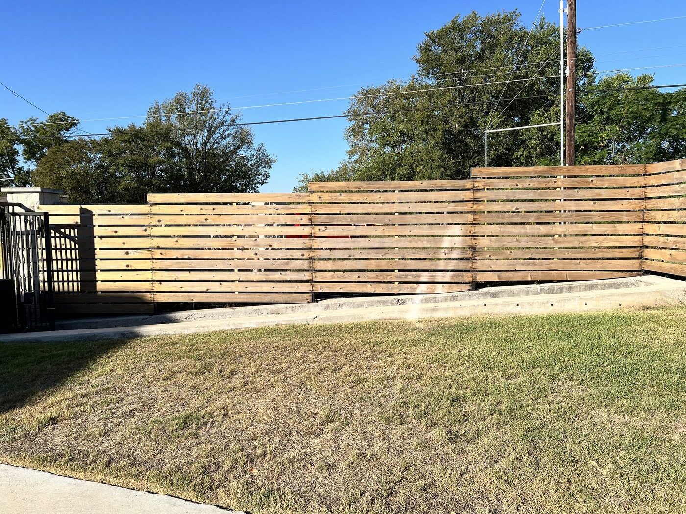 Fence hail damage — during repair