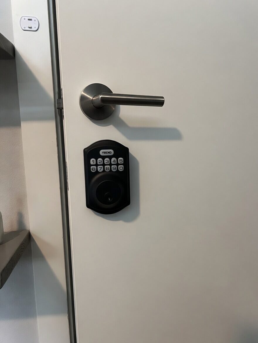 Deadbolt install — after