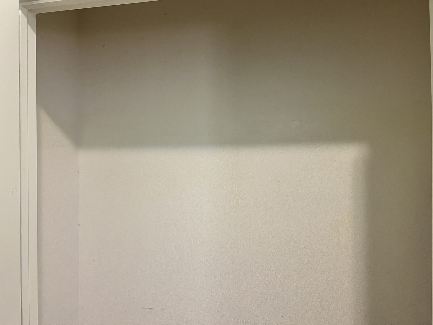 Closet shelf removed per homeowner request for more room