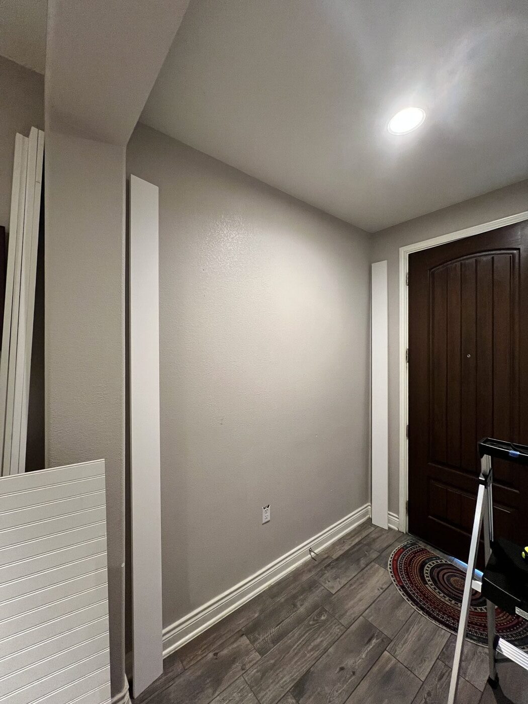 Entryway shelving — before