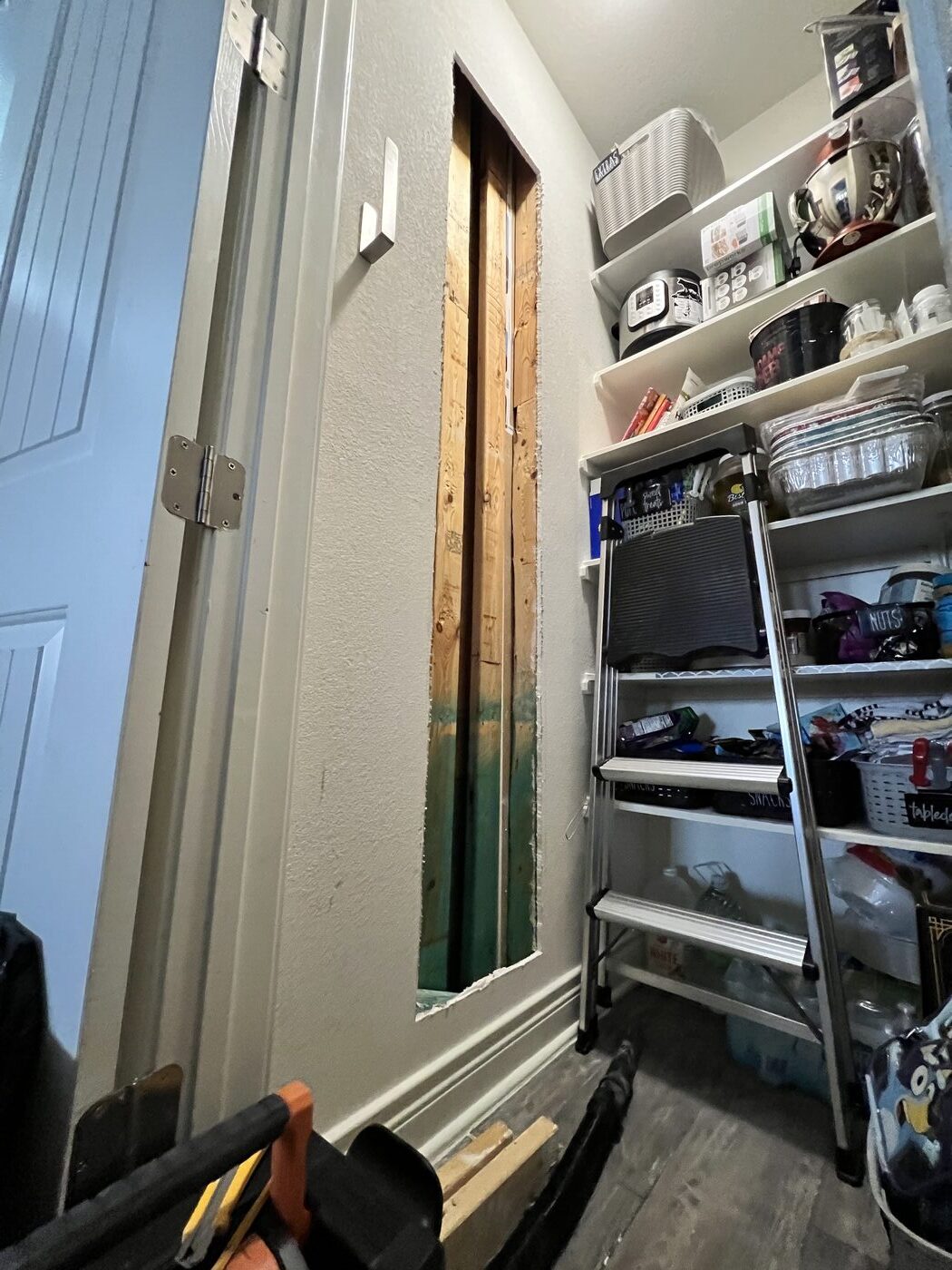 Spice rack — during build